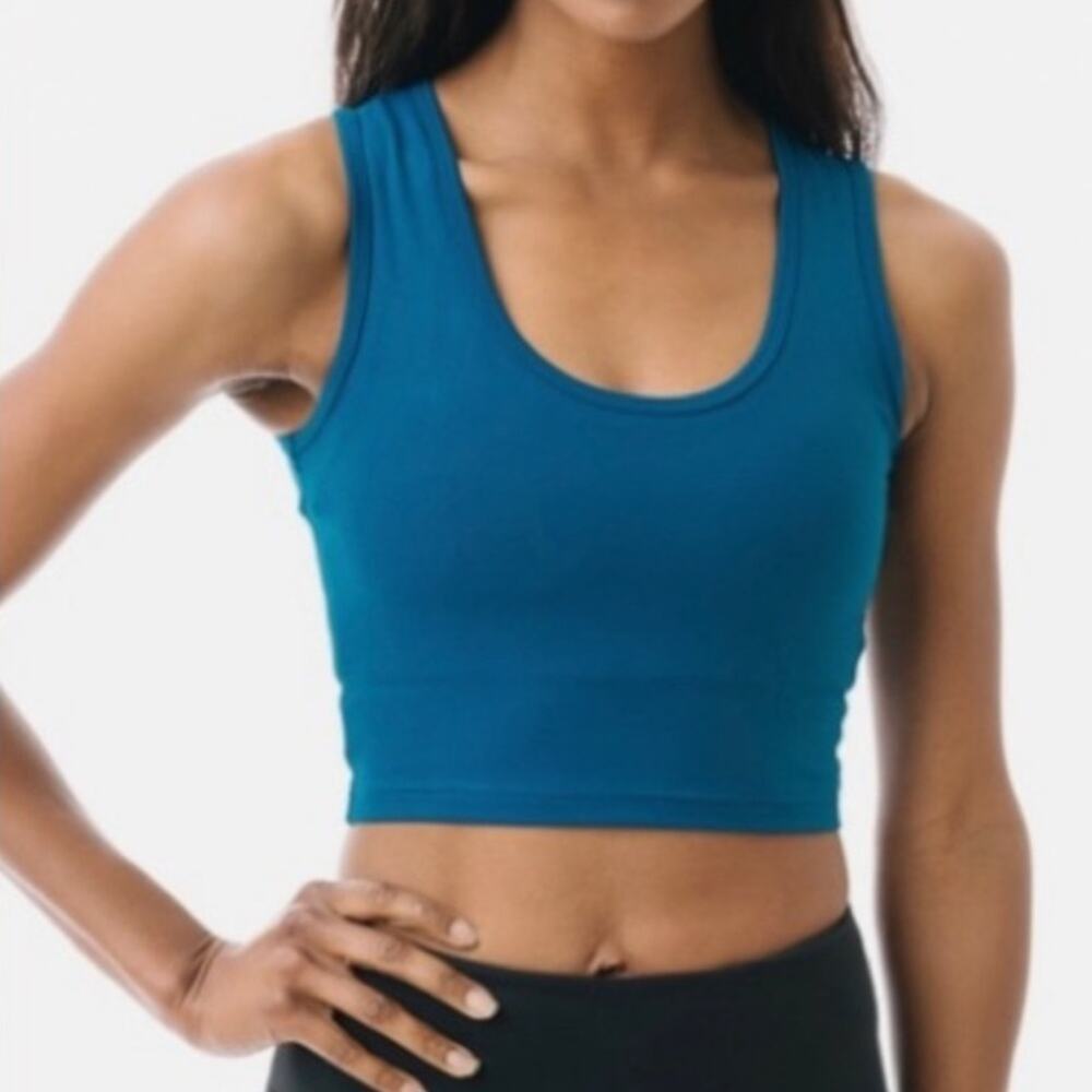 Zyia Active Blue Cropped Tank Top Size Small
